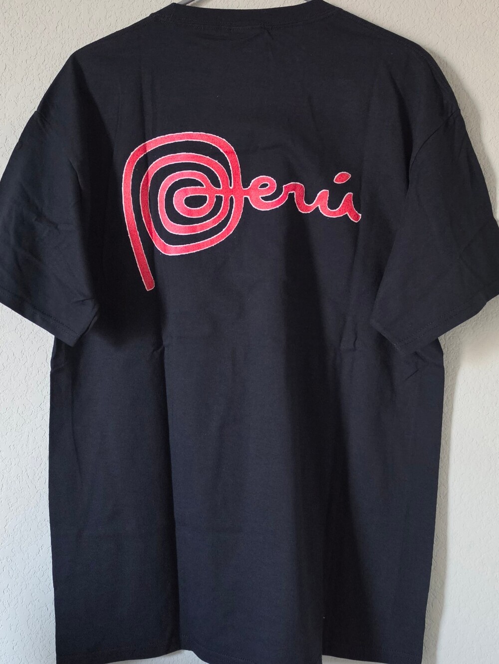 Marca PERU unisex graphic cotton black tee shirt size L - Picture 1 of 3